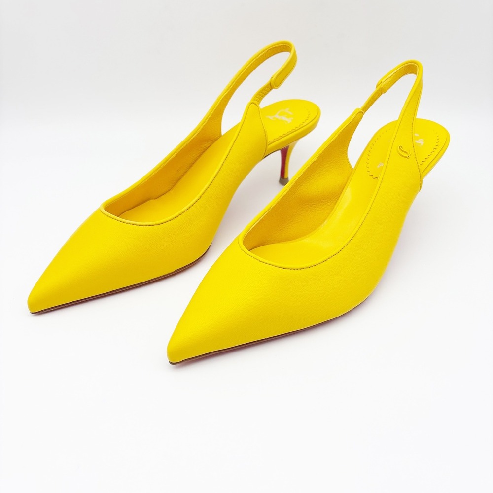 NWB Christian‎ Louboutin Sporty Kate 55mm Slingback Pumps in Pollen Size 38 - Picture 3 of 16